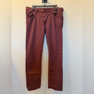 Men's Straight Jeans in Deep Burgundy